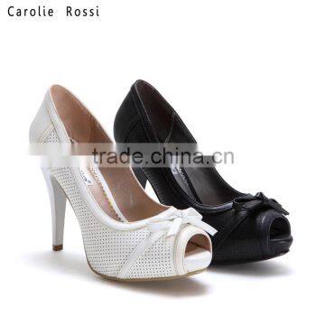 New design white peep toe ladies platform shoes