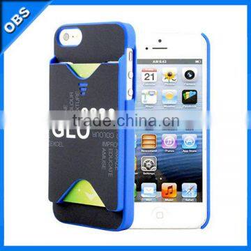 2014 HOT PC hard mobile phone case for iphone5 iphone5s with slot insert card function(OBS-PG6-M67902)