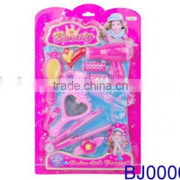 New arrival fancy toy for girls plastic electric hair dryer and led hair straightener toy set