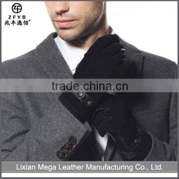 Hot-Selling Low Price Mens Genuine Suede Driving Leather Gloves