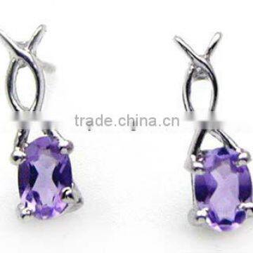 GORGEOUS Tanzanite & .925 Sterling Silver Earrings,Wholesale Silver Jewelry