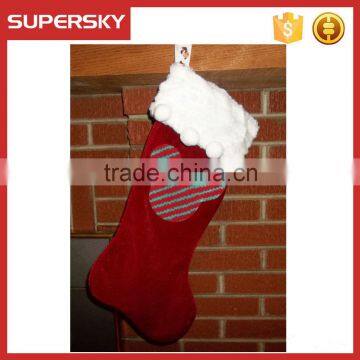 V-298 Customized promotional Decoration with mouse ear christmas hanging socks ornaments