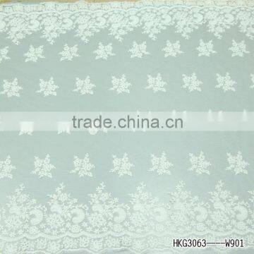 2014 High quality fine workmanship tulle mesh embroidery design wedding dress cord lace fabric