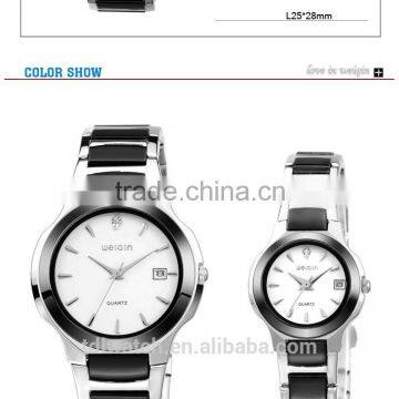 weiqin couple watch IP black Plating Stainless Steel Back Black Mens Watch Factory