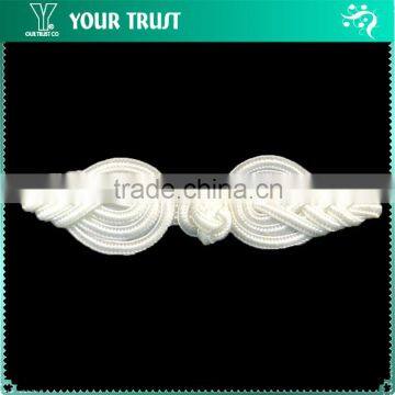 Height 2.1 Centermeter All White Sew On 100% Nylon Chinese Knot Frog Buttons