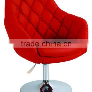 Modern design furniture soft leather red sofa chair with adjustable lift/Salon furniture leather with stainless leg sofa chair