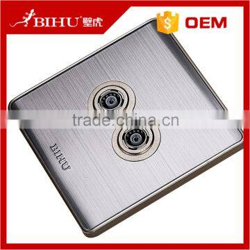 Wholesale Factory Sale Single/double TV Socket Stainless Steel Wall Socket