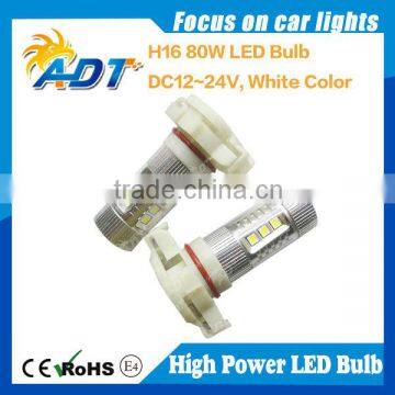 80W 1000 Lumen White bulbs, High Power LED 5202 Fog Driving Light Bulb H16 PS24W