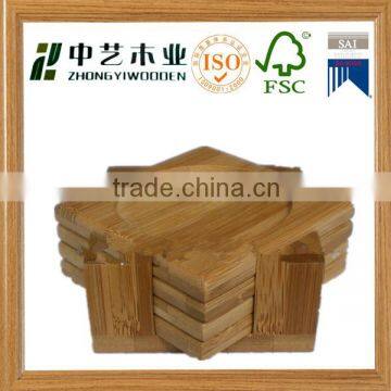 Hot selling wholesale hot sale high quality wooden bamboo coffee cup coasters mats