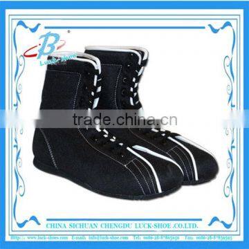 high top mens black Wrestling shoes, high quality Boxing shoes, shiny nice boxing wresting shoe