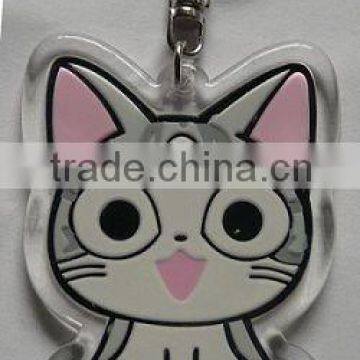 Customs Cat shape Acrylic Key chain