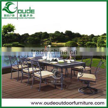 patio cast aluminium dining table chairs