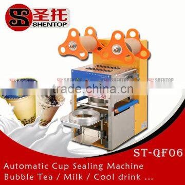 Shentop ST-QF06 CE Automatic Sealing Sealer bubble tea plastic cup sealing machine