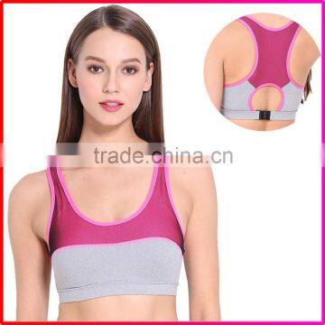 Polyster breathable sports gym padded yoga bra tops for women