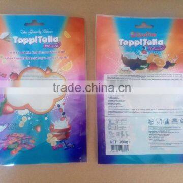 Plastic BOPP & CPP Sweets Packaging Bag With Clear Window and Hanging Hole