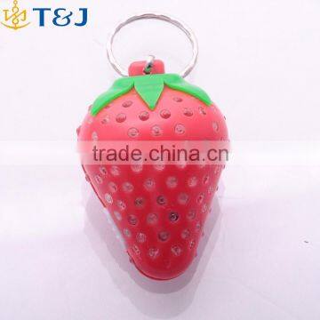 2016 Fashion Cute Plastic Strawberry Key Holder, Multicolor LED Key Ring Unisex/ photo-5