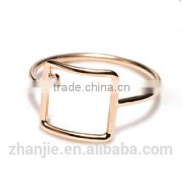 Latest gold finger ring designs set simple rose gold jewelry square ring