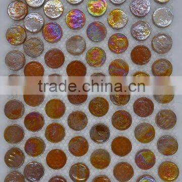 Y073 Reflective aqual bright round neo glass pebbles