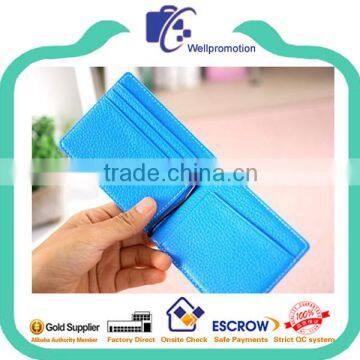 Book Style Leather Oem Card Wallet With Custom Logo