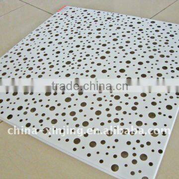 Suspended perforated metal ceiling