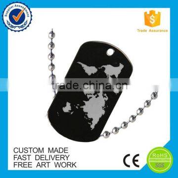 black engraved stainless steel souvenir black dog tag