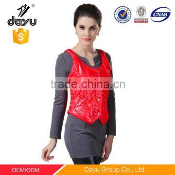 Garment stock lot down vest red padded vest quilted waistcoat for indoor woman vest Close-fitting wear