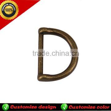 Fancy style D-ring decoration glod zinc alloy shoe buckles