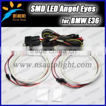 E46 with project LED angel eyes ring SMD 3014 126 pcs leds smd led angel eyes daytime running light for BMW