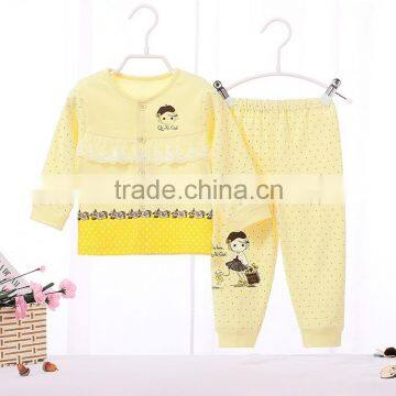 Baby Boutique Clothes 2 Pcs Pajamas Home Wear Girl Organic Baby Clothes photo-3