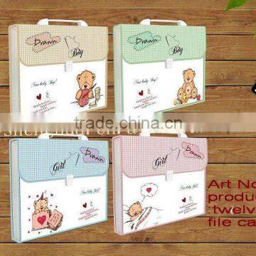 Hot sale fashion A4 PP file case/ plastic document bag