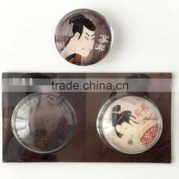 skillful manufacture souvenir magnet glass set Customized high quality magnet glass gifts