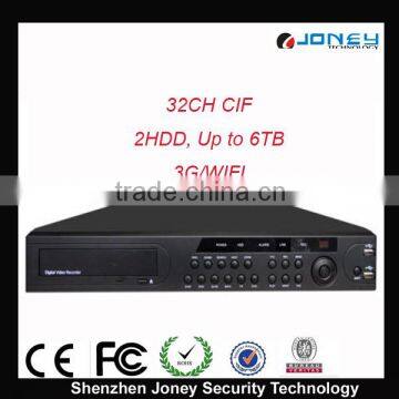 Economical 2HDD 6TB 32CH CIF Wireless Best DVR Recorder