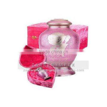 Arcadia Pink Rose 10" Solid Brass Cremation Urn