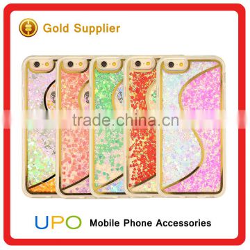 [UPO] 2016 New design Colorful Bling Glitter Star 3D liquid Quicksand Hard Plastic TPU mobile case for iphone 6