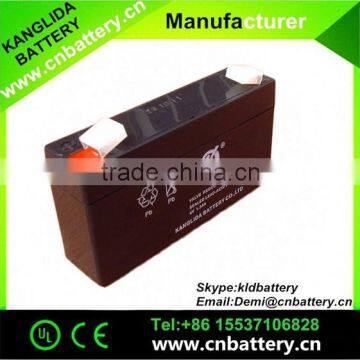 kanglida battery 6v1.3ah,rechargeable maintenance free low self-dischargeable battery 6v with best price