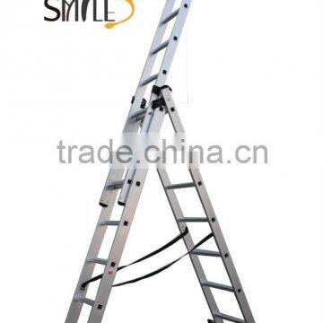 Aluminium Extension ladder / 3 section ladder ML-607 with GS TUV