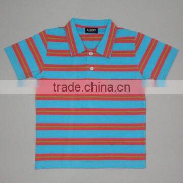 Boys yarn dyed strip Polo Shirt