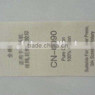 Washing Care Pure Cotton 100% Cotton Label tape
