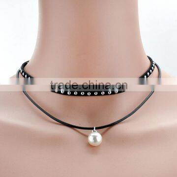 Korean Styles Women Double Layered NeckLace Retro Pearl Double Necklace With Wholesale Double Necklace