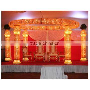 Best Sale Indian Style Mandap , Gold Crystal Bead Wedding Mandap for Sale photo-4