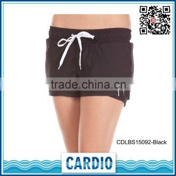 91%polyester hot sex girls shorts solid black color womens shorts