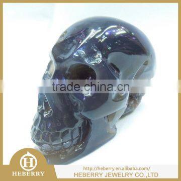 HOT ! Rare Shinning Ball Geode Crystal Carving Skull / Decorative Geode Crystal Skull for sale