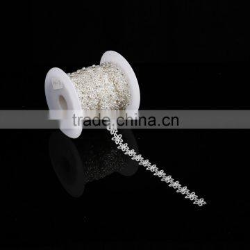 Beaded pearl plastic rhinestone banding wedding dress trim