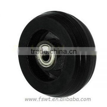 A Style Iron Core Heavy Duty Black Rubber Single Wheel