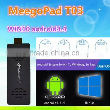 New arrival 2USB port HD Meegopad T03 mini pc win10 Mini pc computer stick