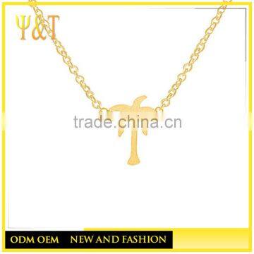 wholesale bib necklaces china choker dota 2 necklace for game lovers, gold color choker coconut tree necklaces(QD-037)