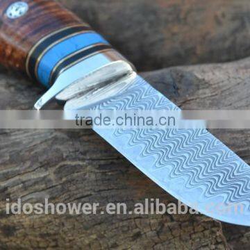 Fixed Blade Outdoor Hunting Knife With Bone Handle, Military Pocket Knife