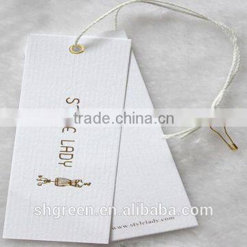 Pure White Matte Paper Swing Tag With Safely Pin