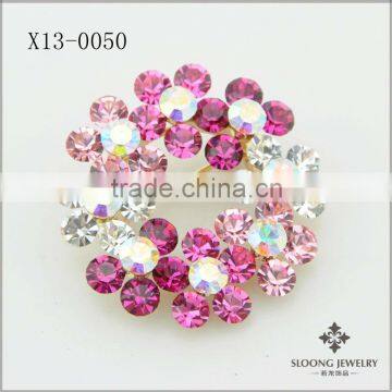 2013 New Fashion Colorful Crystal Wreath Brooch