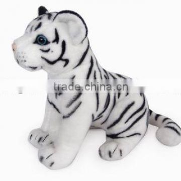 factory wholesale realistic plush toys sitting white tiger stuffed plush jungle animal toy super soft plush white tiger